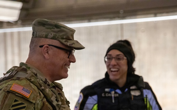 Brig. Gen. Blanchard Visits Soldiers in Patrolling in DC