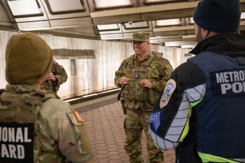 Brig. Gen. Blanchard Visits Soldiers in Patrolling in DC