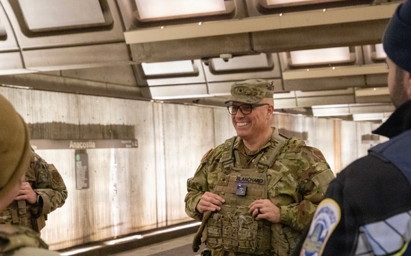 Brig. Gen. Blanchard Visits Soldiers in Patrolling in DC