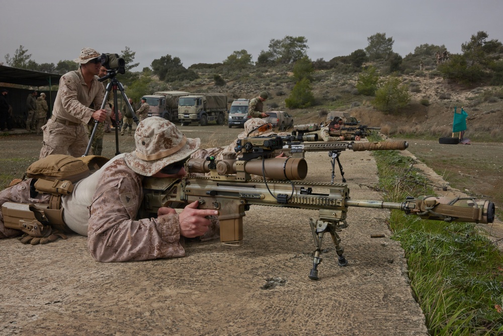 U.S. Marines with FAST Company Europe and Cyprus Special Forces Range Day