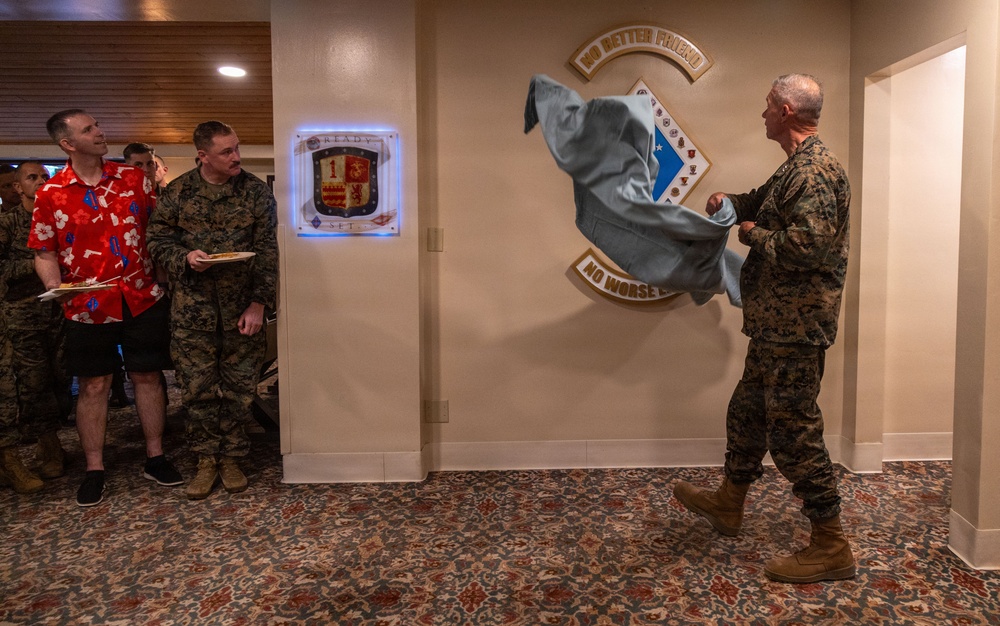 1st Marine Division unveils Blue Diamond Plaque at Pub 1795
