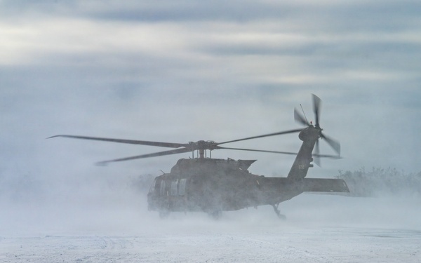 Northern Strike 26-1 UH-60 Black Hawk Snow Landing