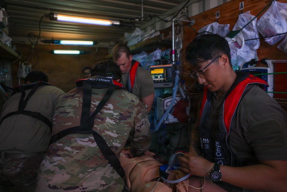 Army Medics Train Maritime Casualty Evacuation Off Coast of Hawaii