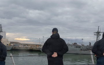 USS Bulkeley (DDG 84) arrives at Naval Station Rota, Spain. Jan. 15, 2026