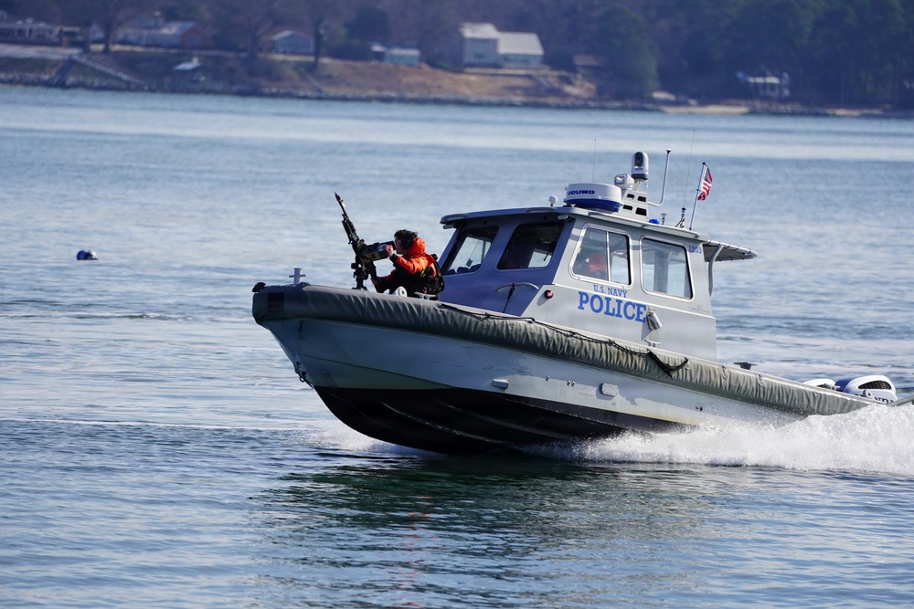 Harbor Patrol Unit exercises on the York River during Citadel Shield-Solid Curtain at Naval Weapons Station Yorktown