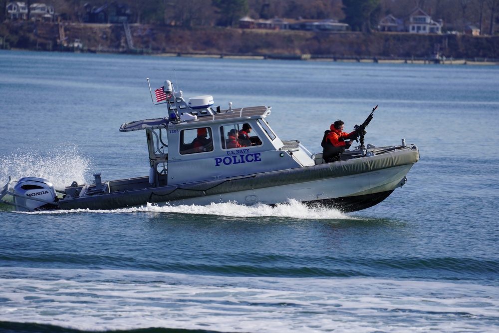 Harbor Patrol Unit exercises on the York River during Citadel Shield-Solid Curtain at Naval Weapons Station Yorktown