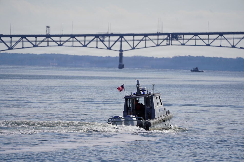 Harbor Patrol Unit exercises on the York River during Citadel Shield-Solid Curtain at Naval Weapons Station Yorktown