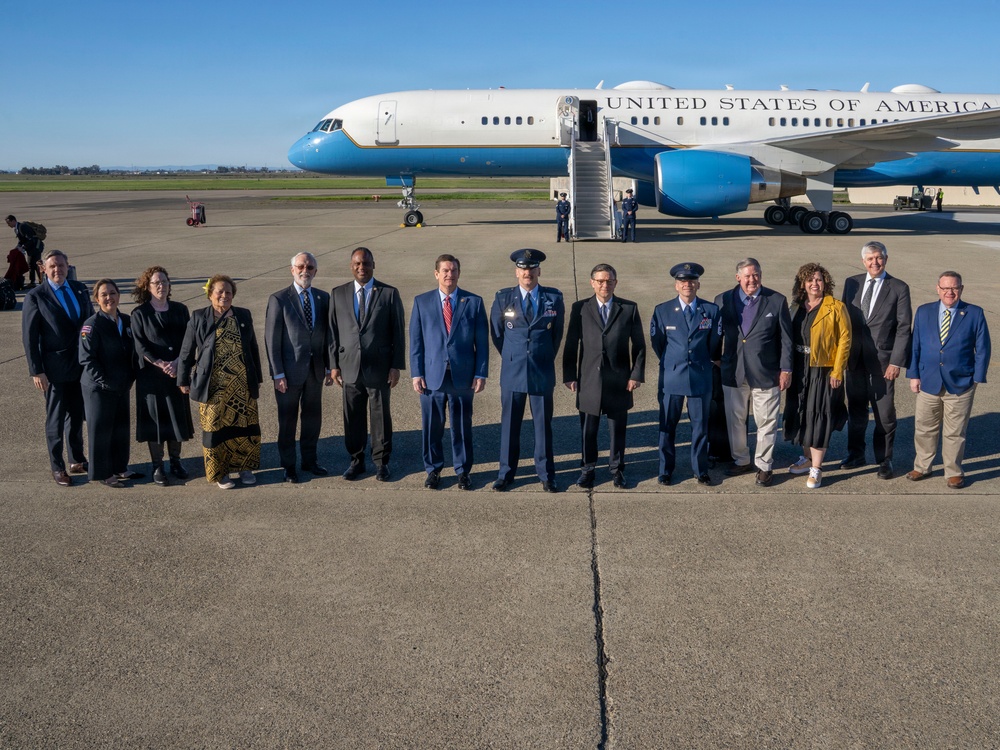 Speaker of the House of Representatives Mike Johnson Arrives at Beale AFB