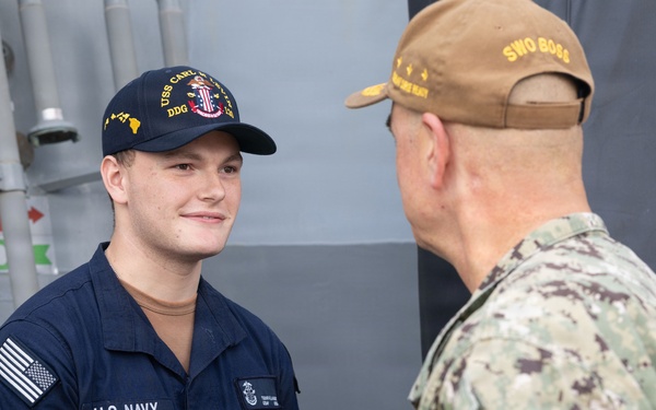Vice Admiral McLane visits USS Carl M. Levin (DDG 120)