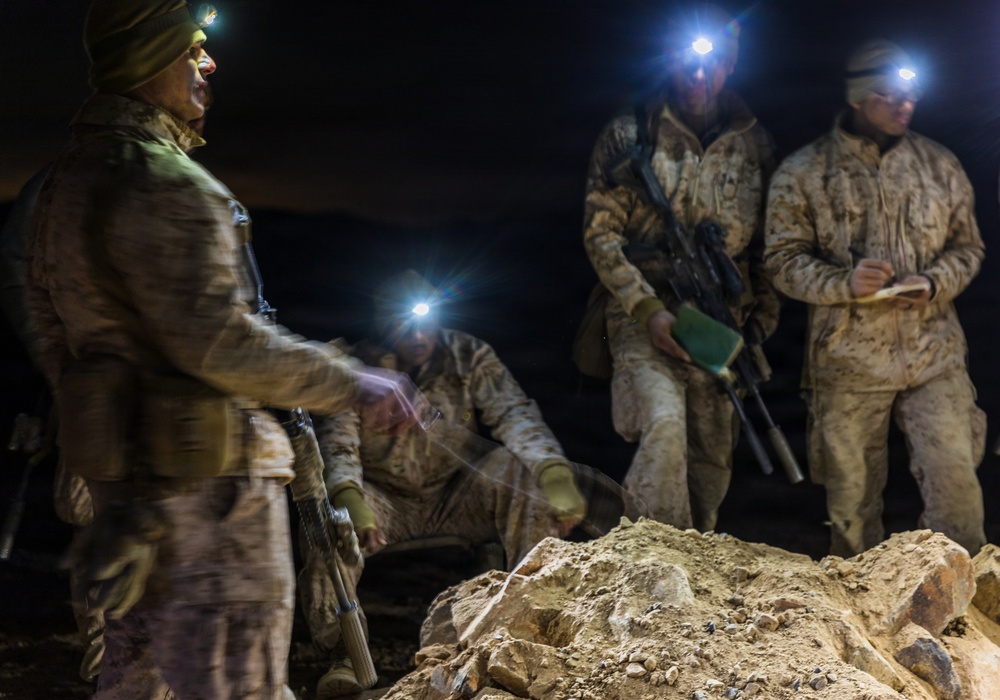 U.S. Marines with 3rd Bn., 7th Marines conduct rehearsal of concepts brief