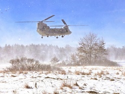 Photo Story: 120th Field Artillery Soldiers conduct winter sling-load ops with Black Hawk, Chinook helicopters, Part 1