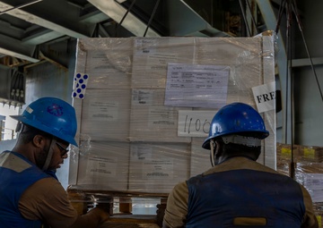 Abraham Lincoln conducts replenishment-at-sea with Carl Brashear