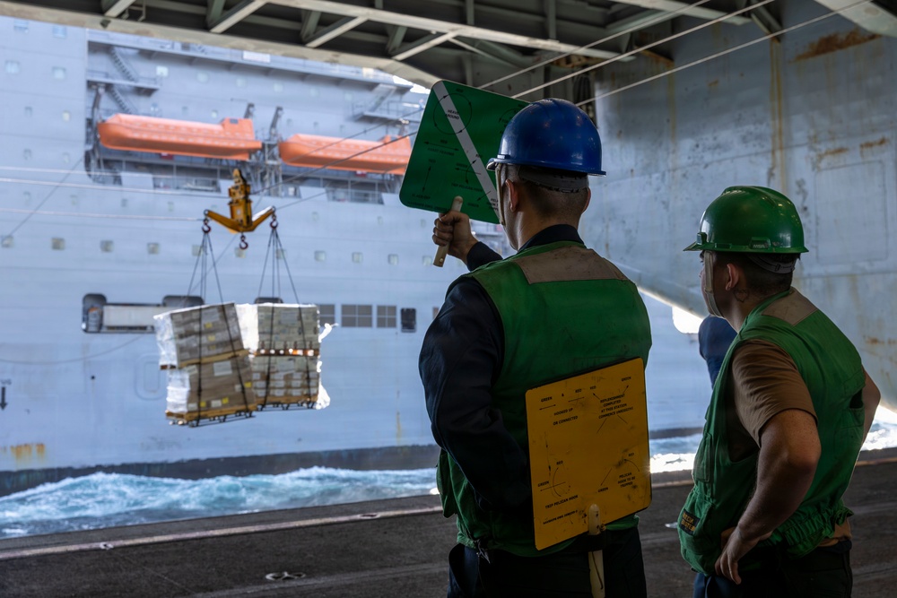 Abraham Lincoln conducts replenishment-at-sea with Carl Brashear