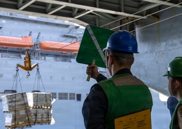 Abraham Lincoln conducts replenishment-at-sea with Carl Brashear