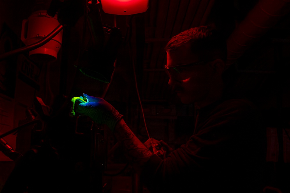 Abraham Lincoln conducts routine maintenance