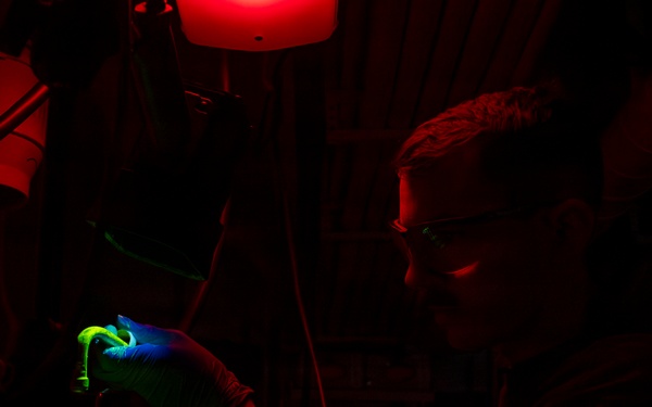 Abraham Lincoln conducts routine maintenance