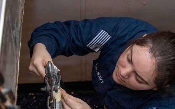 Abraham Lincoln conducts routine maintenance