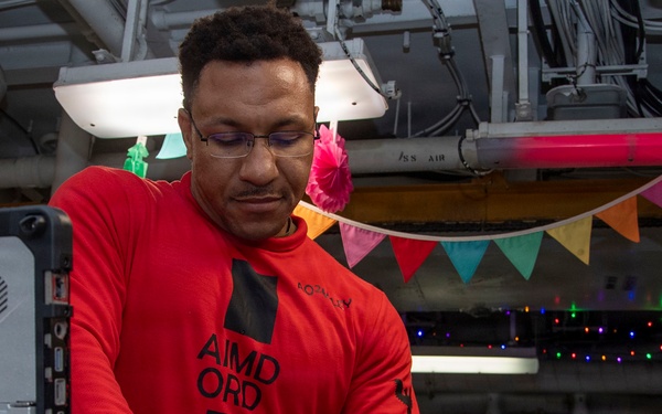 Abraham Lincoln conducts routine maintenance