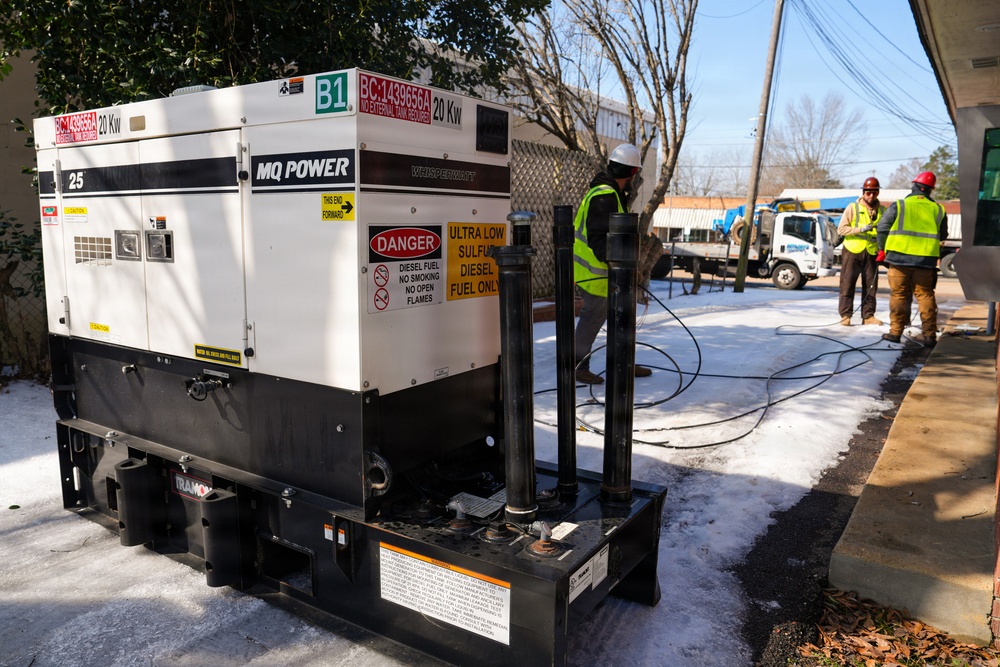 U.S. Army Corps of Engineers and FEMA Deliver Generator to Potts Camp City Hall