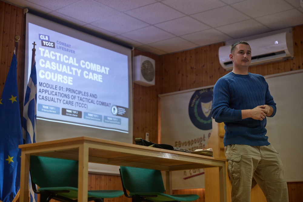 U.S. Marines with FAST Company Europe and the Cyprus National Guard conduct TCCC Training