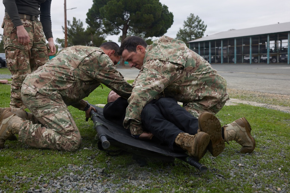 U.S. Marines with FAST Company Europe and the Cyprus National Guard conduct TCCC Training