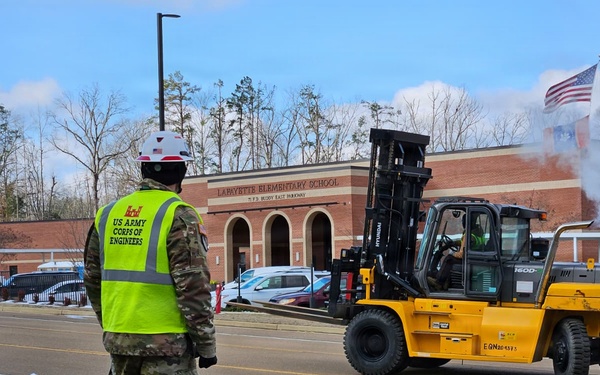 District Deputy Commander Observes Generator Delivery