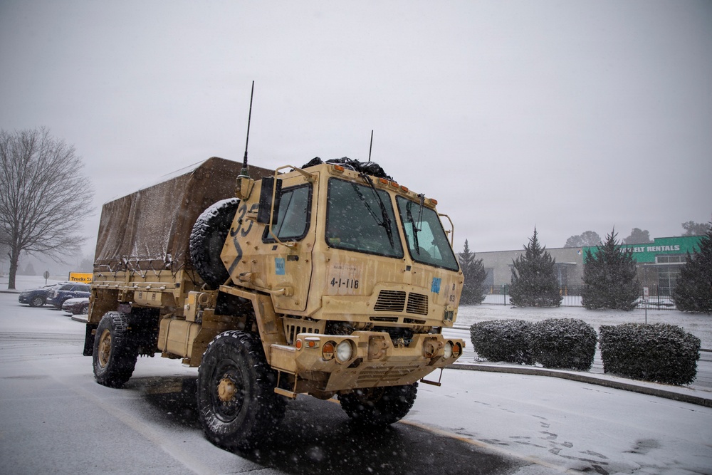 South Carolina National Guard Soldiers staged at multiple locations to support local officials during Winter Storm Gianna.