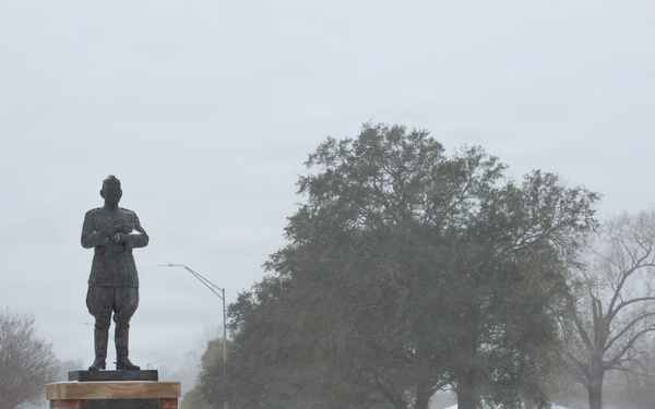 Snowfall blankets Camp Lejeune