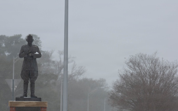 Snowfall blankets Camp Lejeune