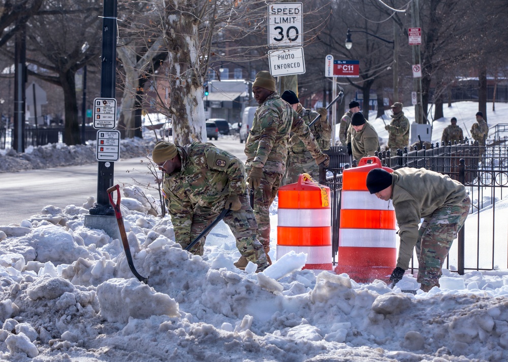 National Guard Supports Snow Removal at Local Schools Across Washington, D.C.