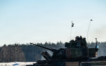 3-8 Cavalry conducts Bradley live fire training in Poland during sub zero temperatures