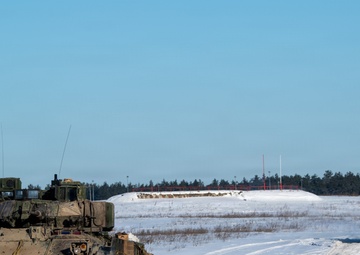 3-8 Cavalry conducts Bradley live fire training in Poland during sub zero temperatures