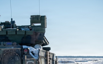 3-8 Cavalry conducts Bradley live fire training in Poland during sub zero temperatures