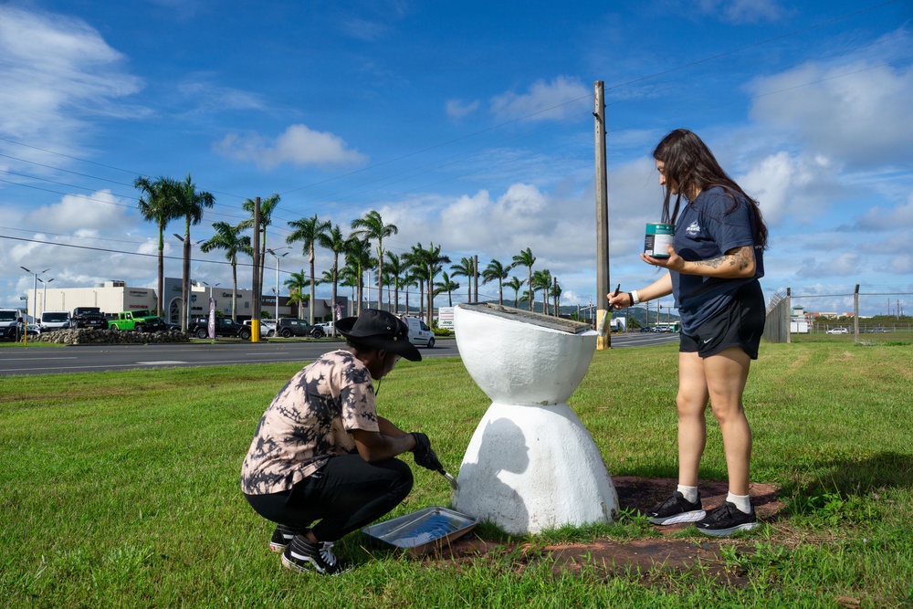 Marine Corps monument revitalization, and village beautification – Marines complete first community relations (COMREL) event of the year.