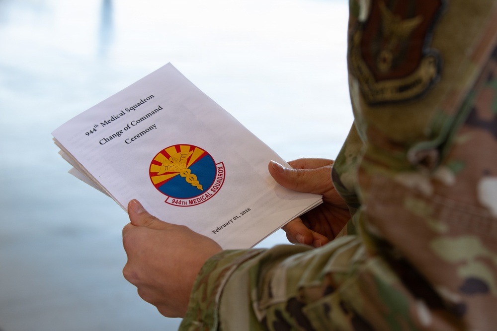 944th Fighter Wing Medical Squadron Honors Outgoing Commander, Welcomes New Leadership