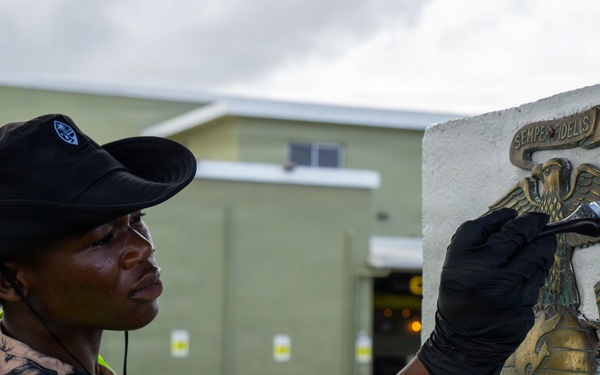 Marine Corps monument revitalization, and village beautification – Marines complete first community relations (COMREL) event of the year.