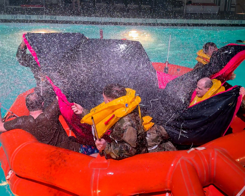 Airmen complete water survival training at Fairchild AFB