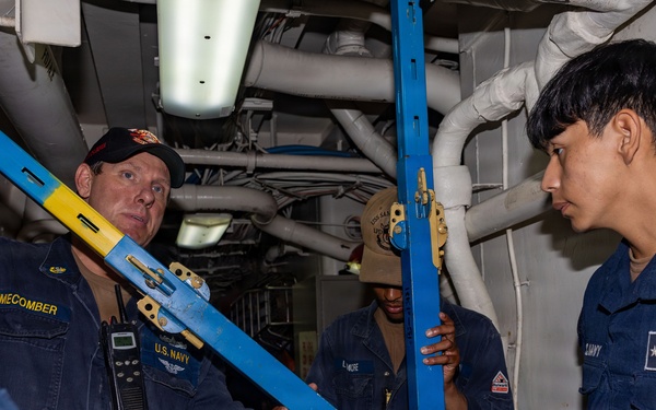 USS San Antonio (LPD 17) conducts general quarters