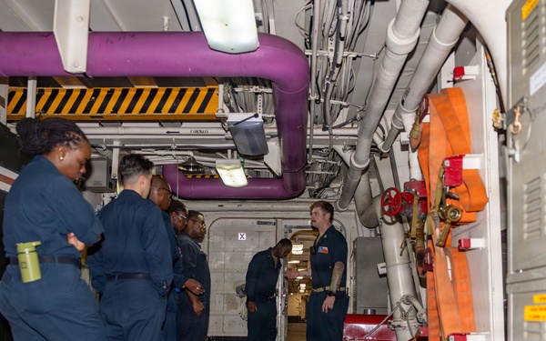 USS San Antonio (LPD 17) conducts general quarters