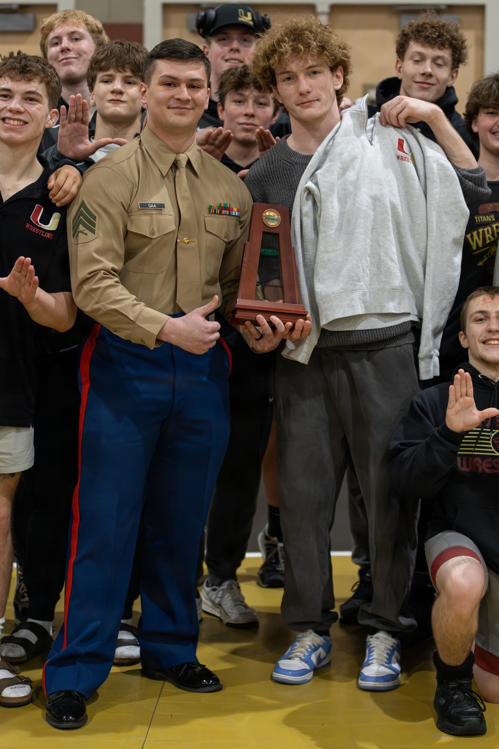 U.S. Marines Attend Washington 3A Dual State Championship