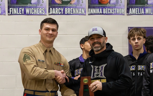U.S. Marines Attend Washington 3A Dual State Championship