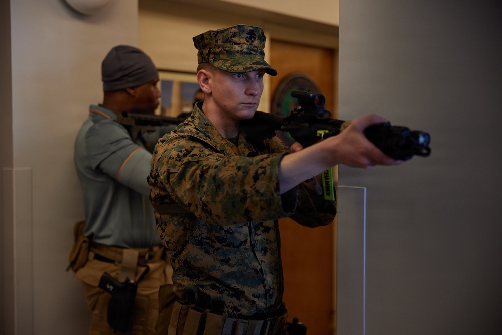 U.S. Marines with FAST Company Europe and Marines with U.S. Embassy Nicosia, Cyprus conduct Close Quarter Batttle Training