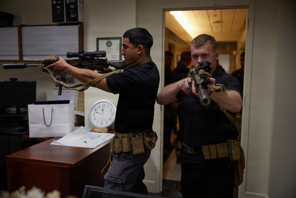 U.S. Marines with FAST Company Europe and Marines with U.S. Embassy Nicosia, Cyprus conduct Close Quarter Batttle Training