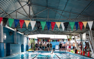 U.S. Airmen participate in German Armed Forces Proficiency Badge swim test