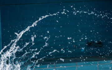 U.S. Airmen participate in German Armed Forces Proficiency Badge swim test