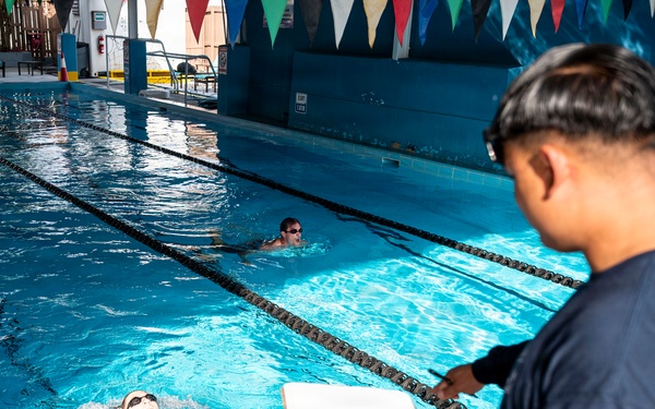 U.S. Airmen participate in German Armed Forces Proficiency Badge swim test