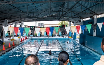 U.S. Airmen participate in German Armed Forces Proficiency Badge swim test