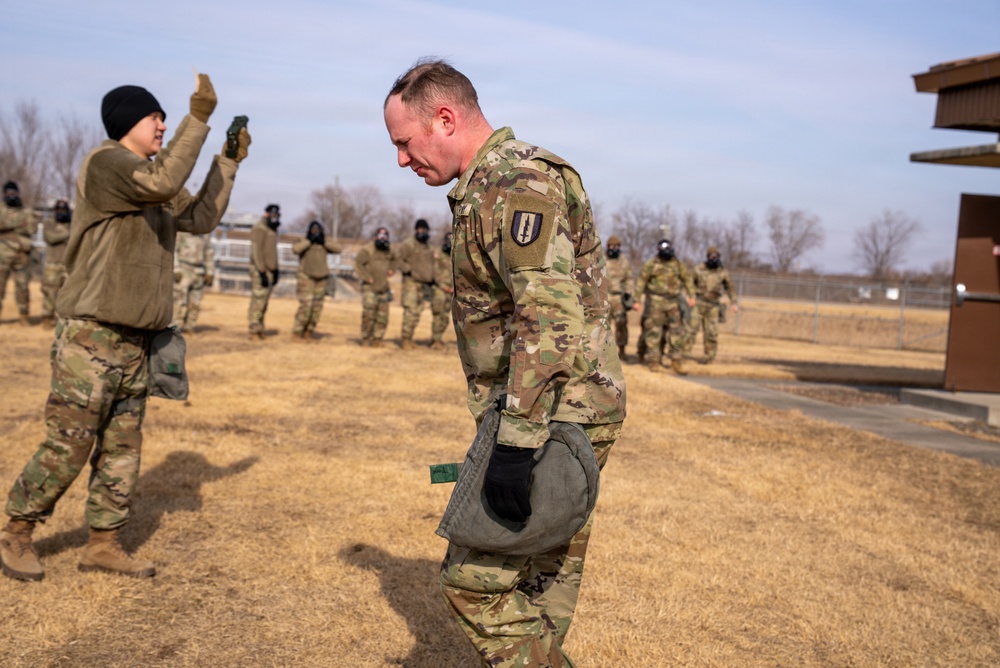 HHC 304th ESBE Conducts CBRN and Confidence Chamber Training