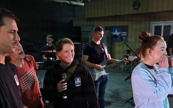 AFCENT Band visits 380th AEW