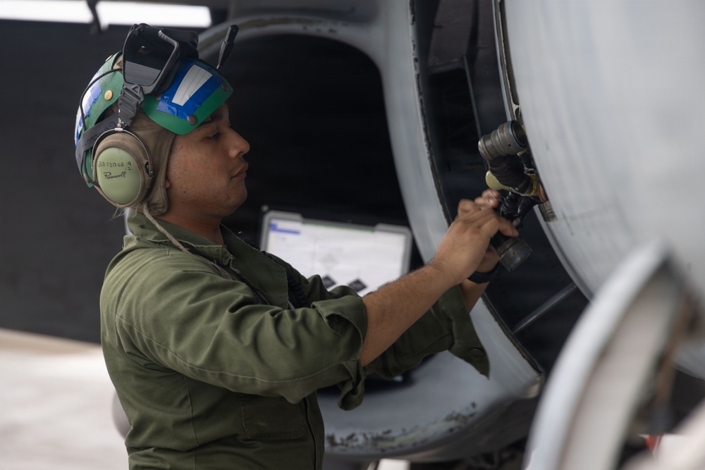 VMFA-232 perform flight operations out of Guam
